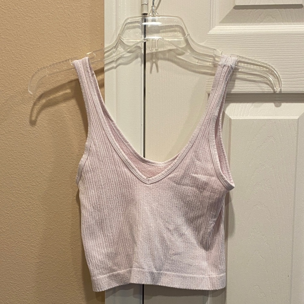 Light Pink Ribbed Tank Top